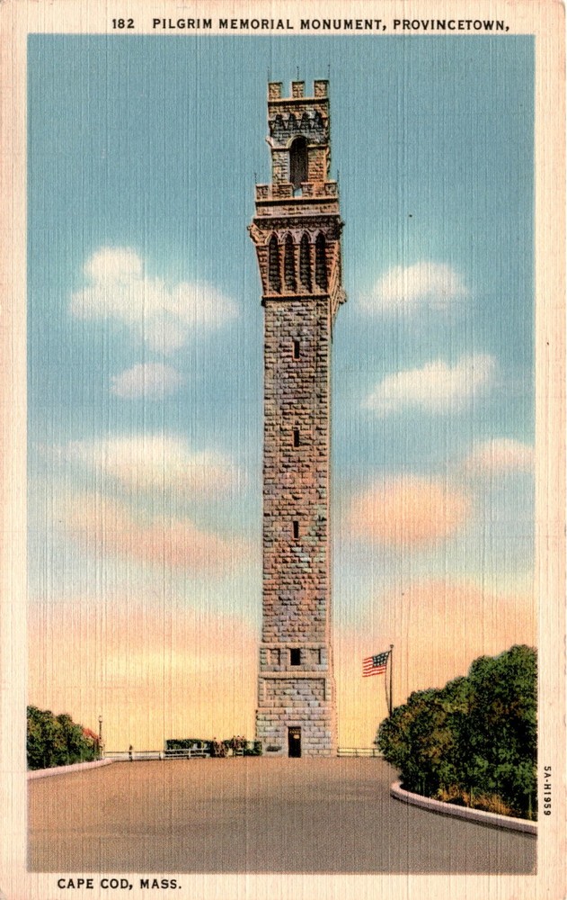 Pilgrim Memorial Monument, Provincetown, Cape Cod, Mass, Town Hill, May Postcard