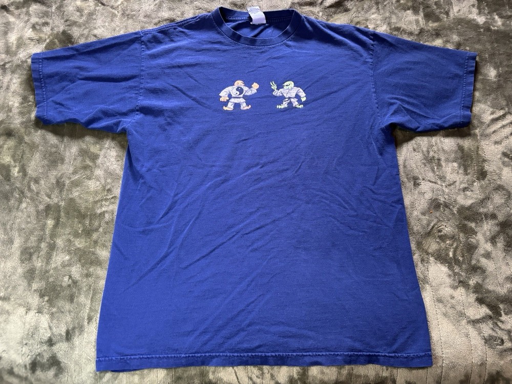 Vintage Alien Nation Skater Shirt Mens XL Blue 90s Skate Skateboard Punk Grunge