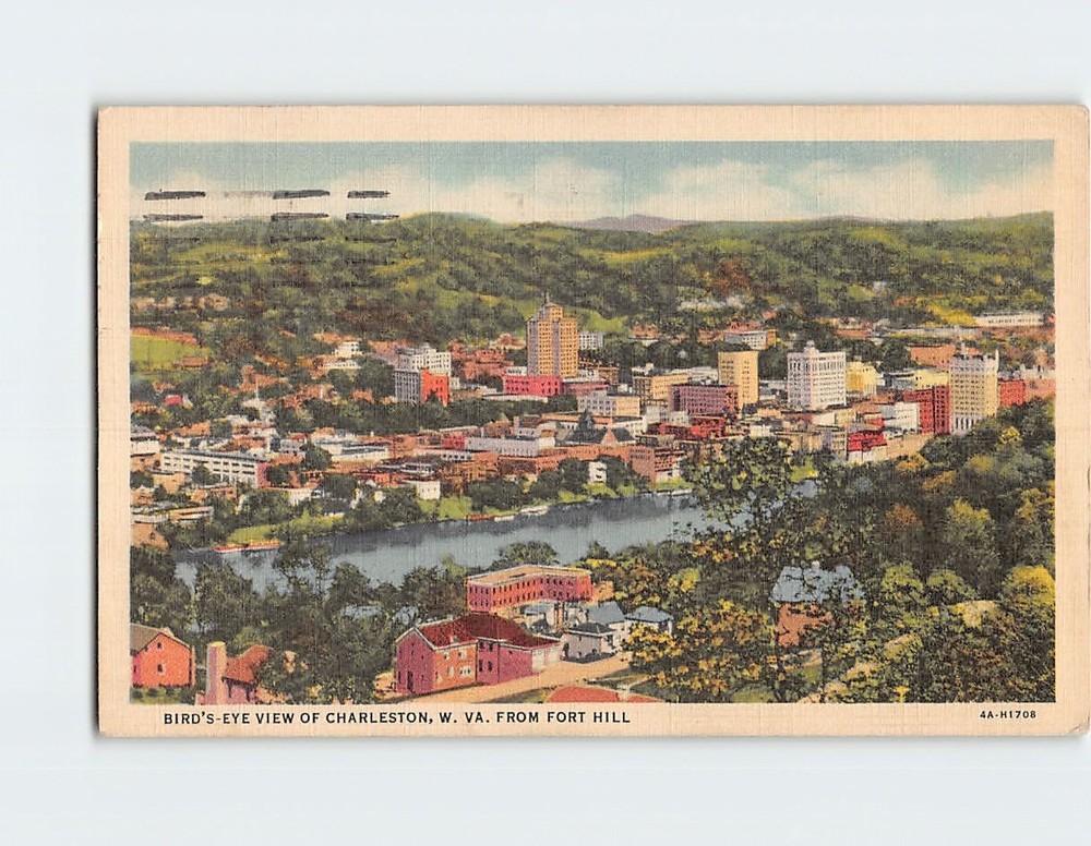 Postcard Aerial View of Charleston West Virginia USA