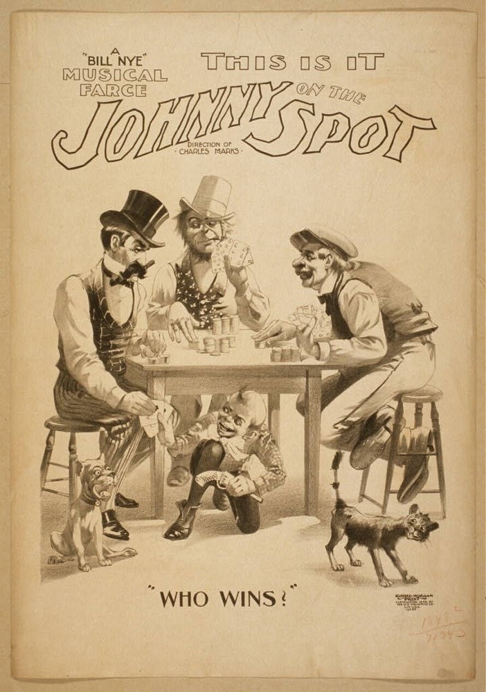 Photo:Cincinnati OH 1898 Johnny on the Spot Bill Nye Musical Farce Poster