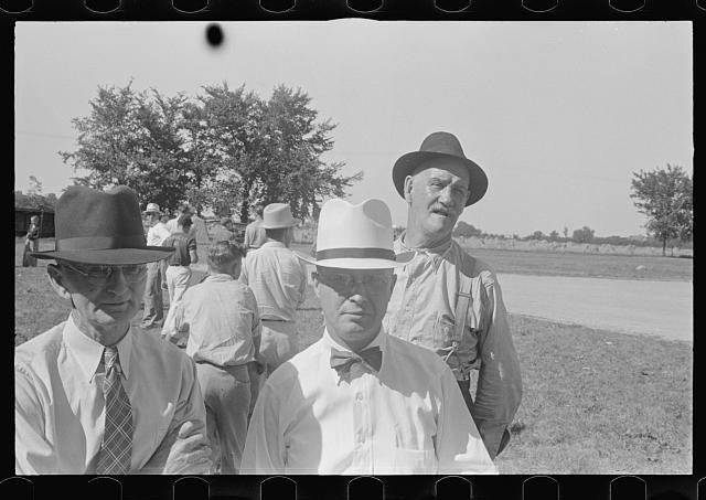 Photo:Ashville Ohio 1938 July 4th Celebration Men in Hats