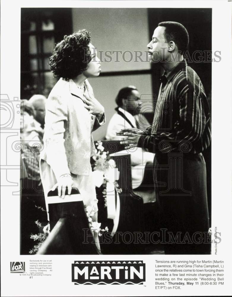 1995 Press Photo Actors Martin Lawrence, Tisha Campbell on 