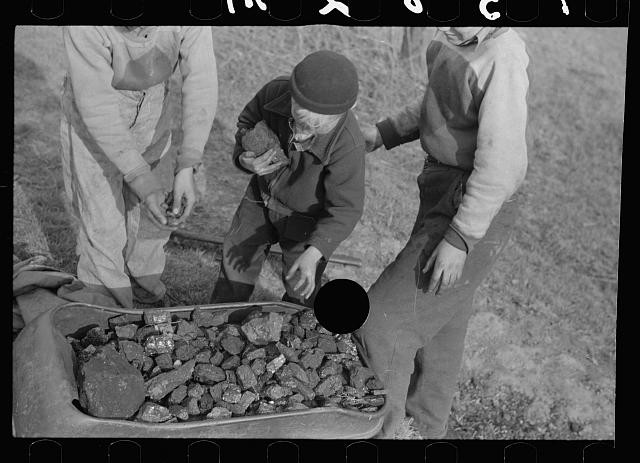 Photo:Kempton West Virginia 1939 Miner�s Sons Salvage Coal from Slag Pile