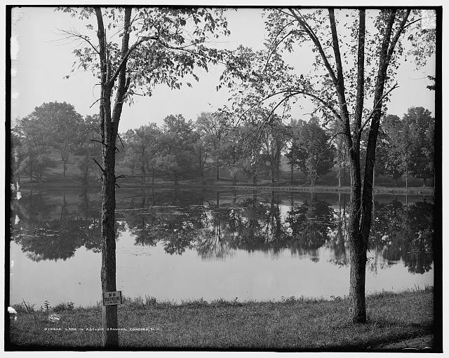 Photo:Concord New Hampshire 1900s Lake in Asylum Grounds Trees Pond