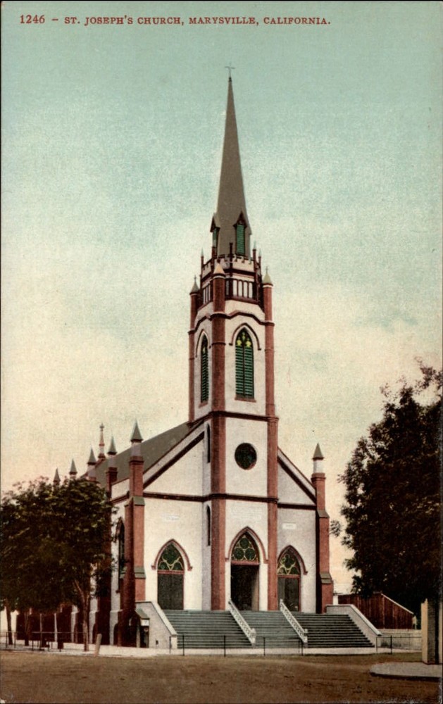 St Joseph's Church Marysville California ~ Edw Mitchell Publ ~ c1910 postcard