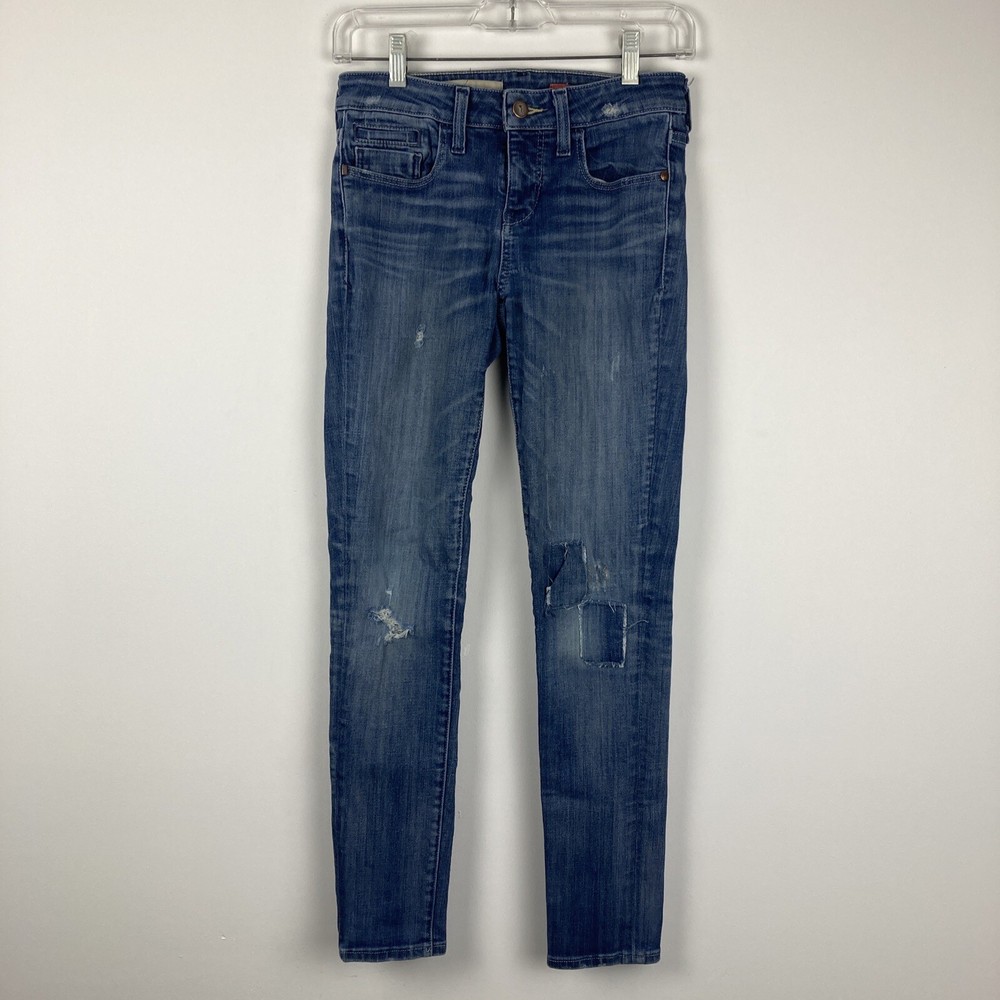 Pilcro and the Letterpress Jeans Womens 26x27 Stet Patchwork Skinny Whiskered