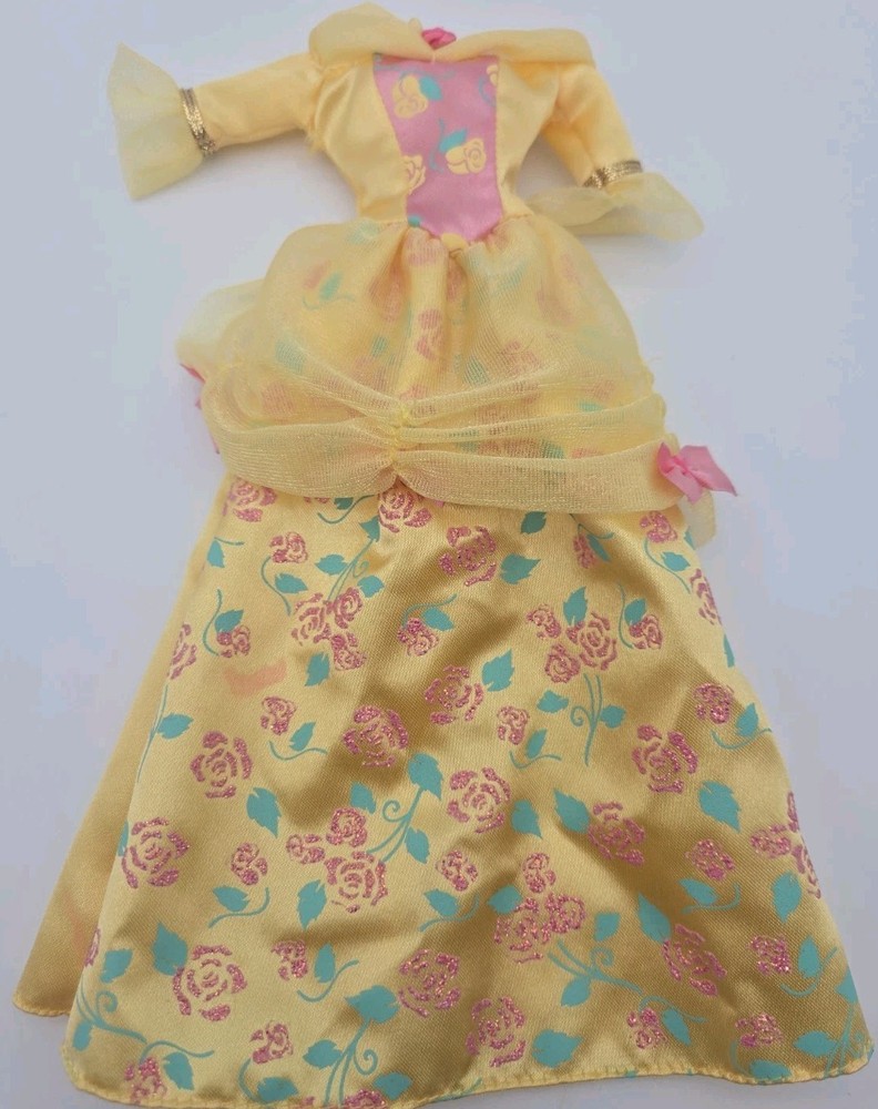 1995 Barbie Jewel Princess Fashions Dress - Yellow Pink Flowers- RARE