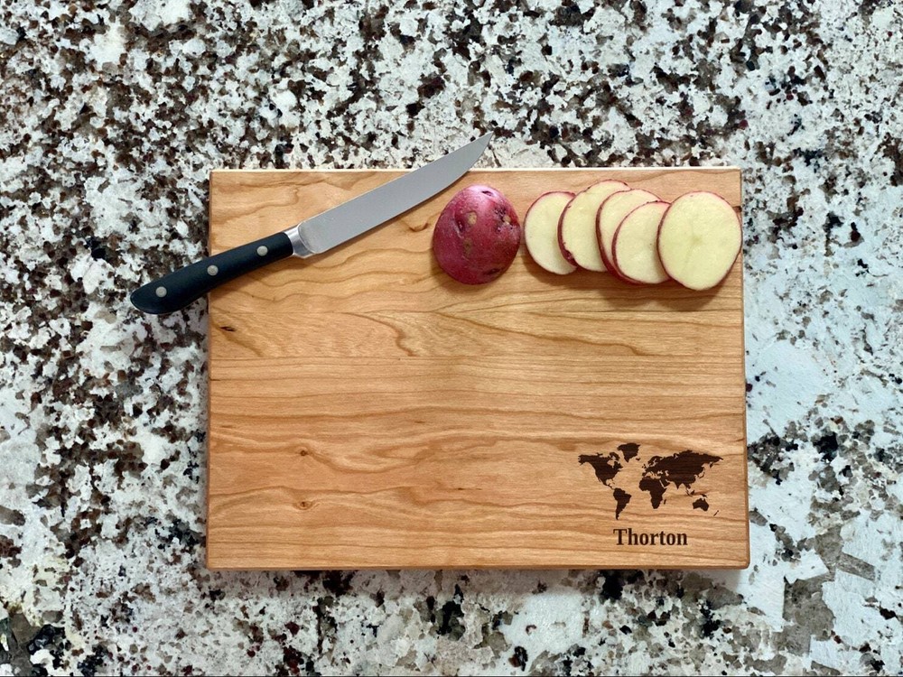 World Map Cutting Board |  Globe Continent Charcuterie Board | Custom Serving