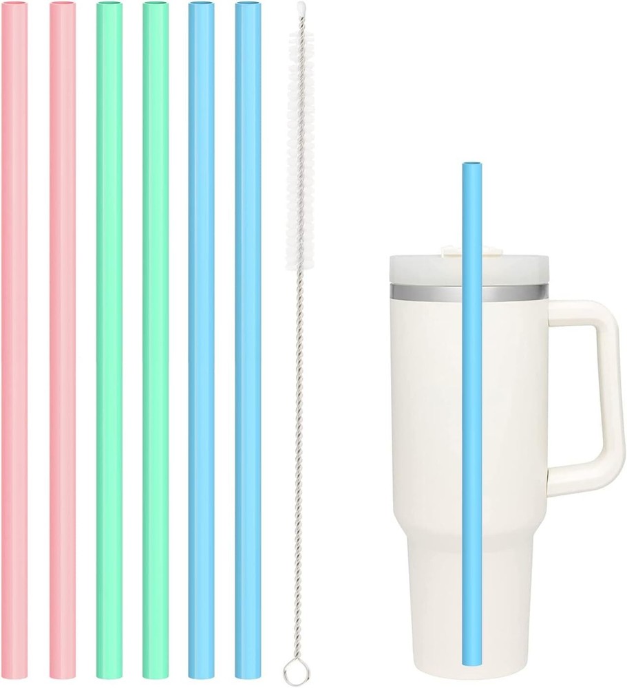Silicone Straw Replacement for Stanley 40 oz 30 oz Tumbler Cup, 6 Pack Reusable