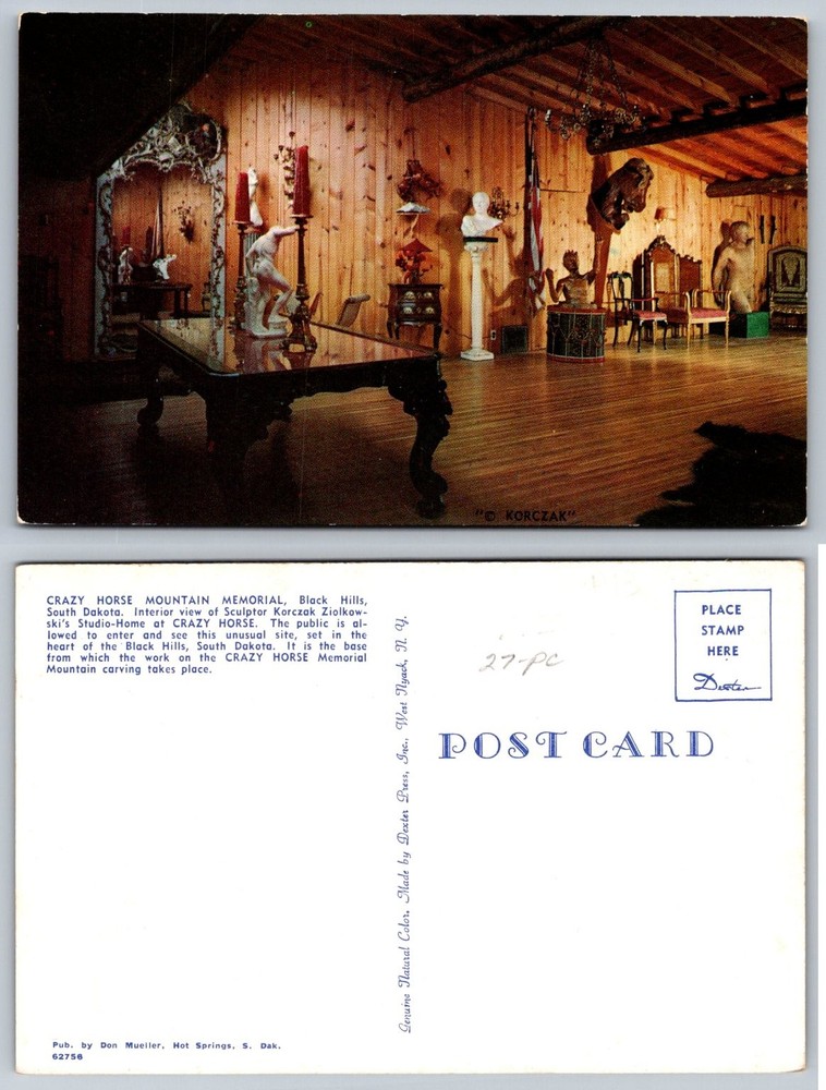 Korczak Ziolkowski Studio Home Crazy Horse Memorial SD Postcard