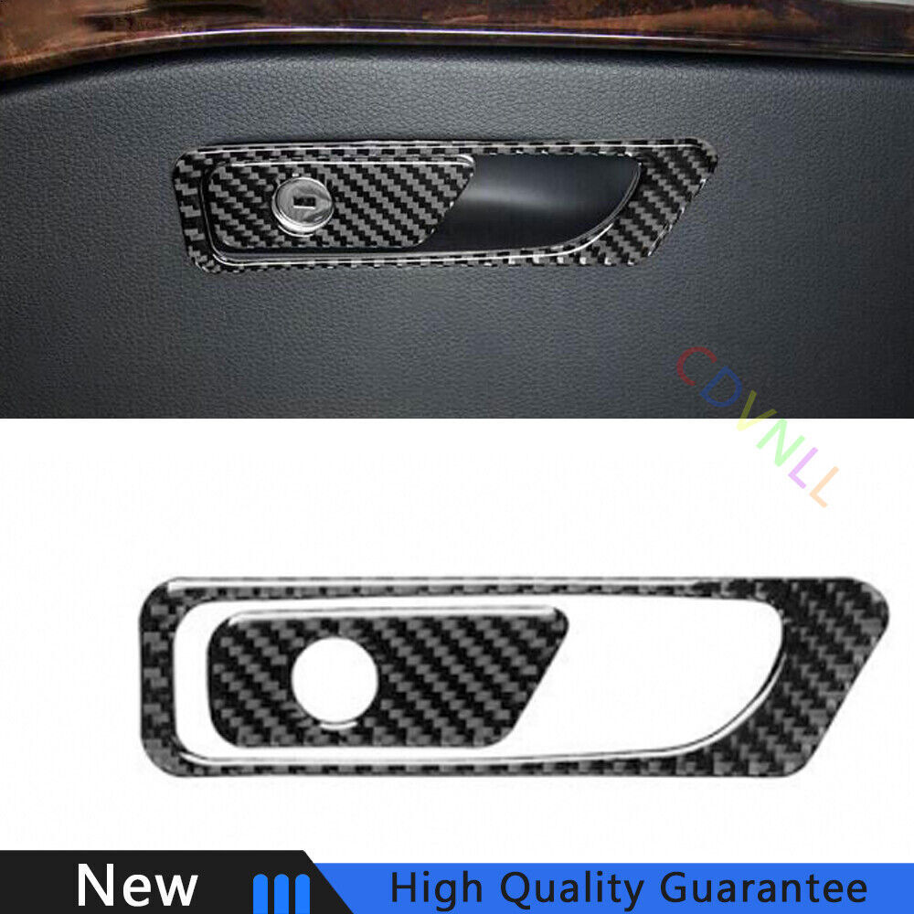 For Audi Q7 2016-2019 Real Carbon Fiber Co-Pilot Storage Box Handle Bowl Trim 2*
