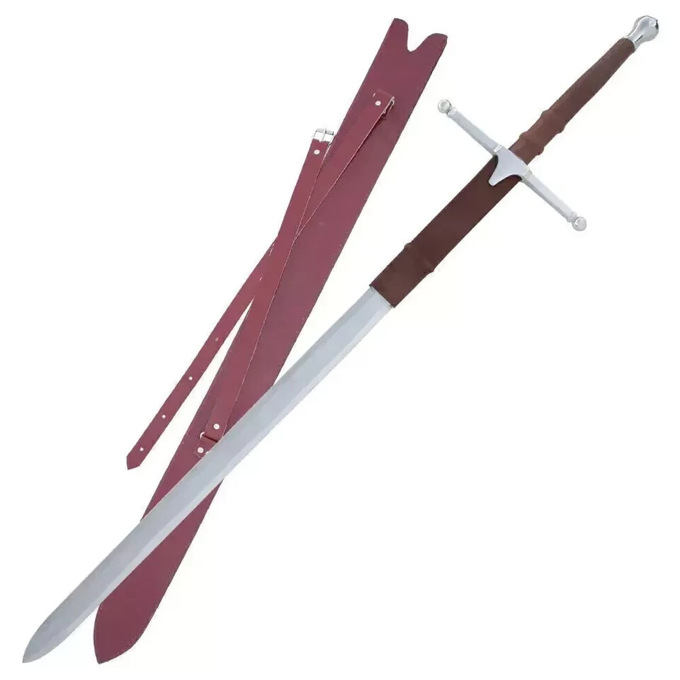 42 Inch William Wallace Scottish Claymore Sword with Leather Scabbard & Belt