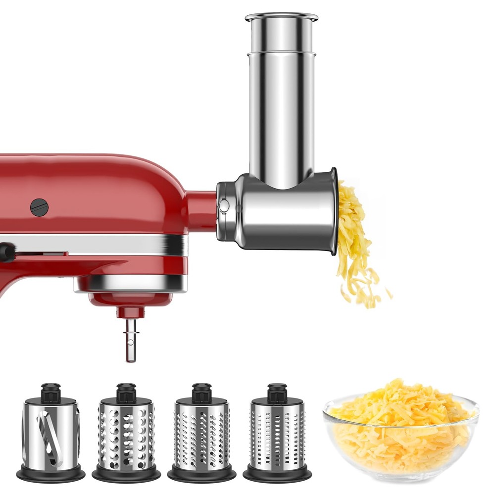 KitchenAid Stand Mixer Stainless Steel Slicer Shredder Attachment for Cheese and More