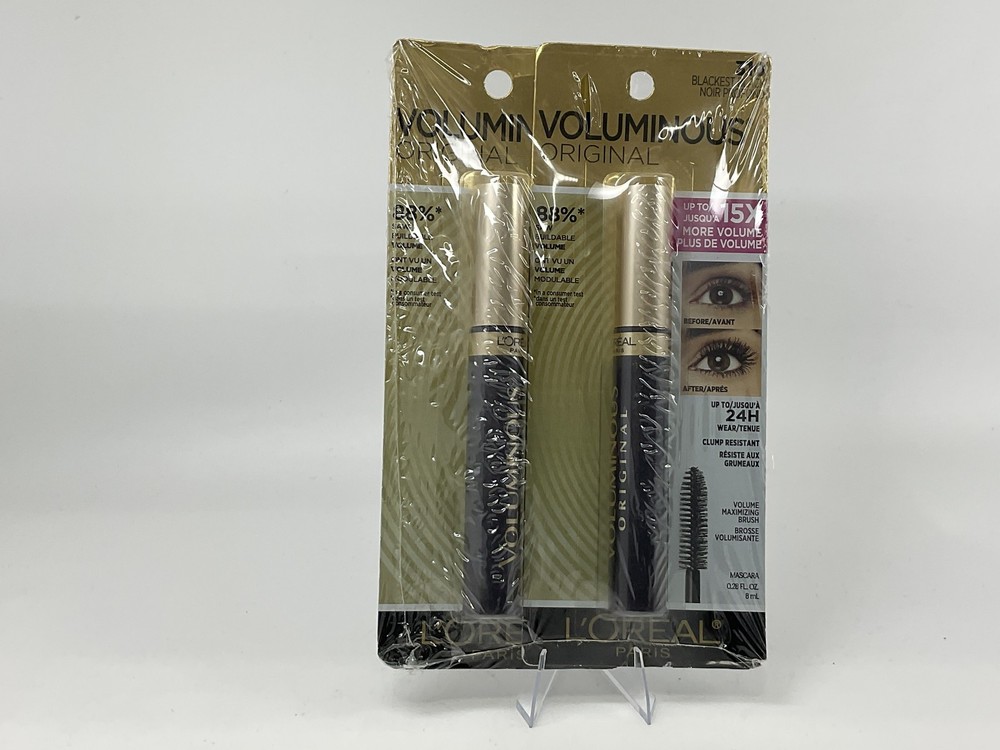 L'Oreal Paris Original Voluminous Mascara, 310 BLACKEST BLACK, 2 PACK
