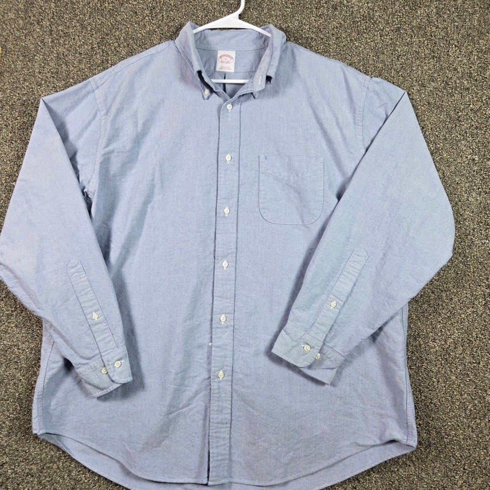 Brooks Brothers Button Down Shirt Mens XL Blue Long Sleeve Oxford Cotton 00177