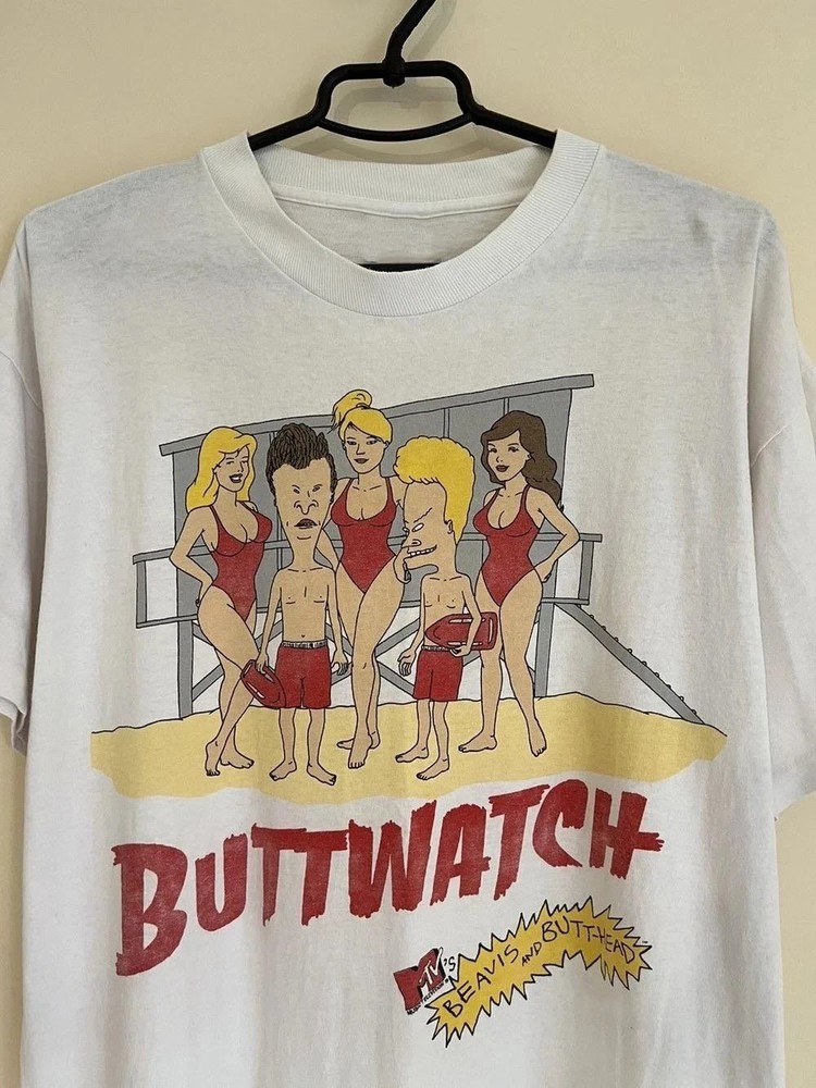 VTG 1996 Beavis and Butthead BUTTWATCH MTV Unisex Tshirt S-5XL