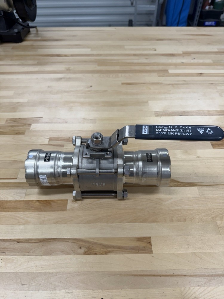 MegaPress Viega 2 in 304 Stainless Steel FKM Ball Valve 250 psi ANSI Z1157