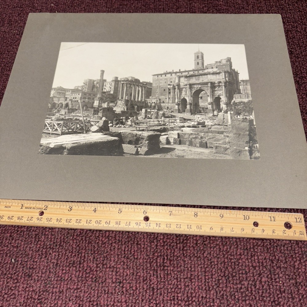Vintage Forum Romanum Ruins Mounted Roman Architecture Photo Tomb of Romulus
