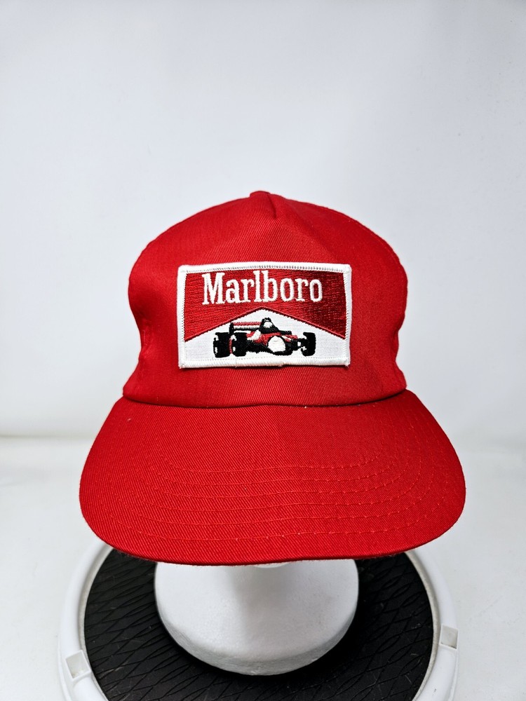 VTG 90s  Marlboro Snapback Cap Indy Car Racing Patch Made In USA FAST SHIPPING