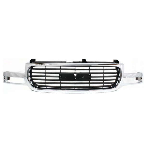 For 2000-2006 Yukon XL 1500 Front Center Grills Chrome Shell, Black Insert Q