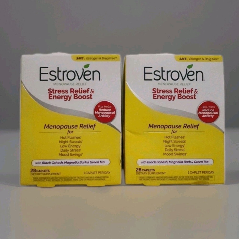 2 New Estroven Menopause Relief Stress Relief & Energy Boost - Exp. 06/2026+