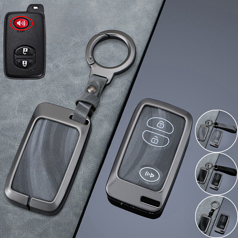 Zinc Alloy Leather Car Key Case Cover For Toyota Camry Highlander Avalon Prius