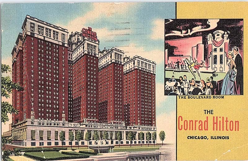 Postcard HOTEL SCENE Chicago Illinois IL m/09 AJ0228