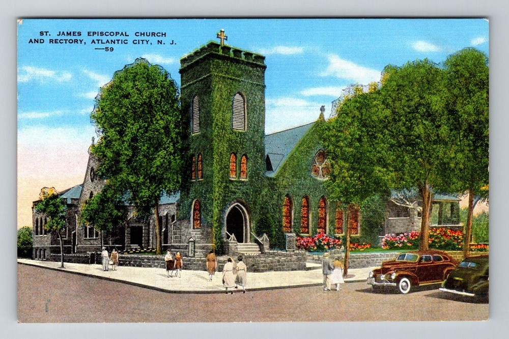 Atlantic City, NJ-New Jersey, St James Episcopal Church Rectory Vintage Postcard