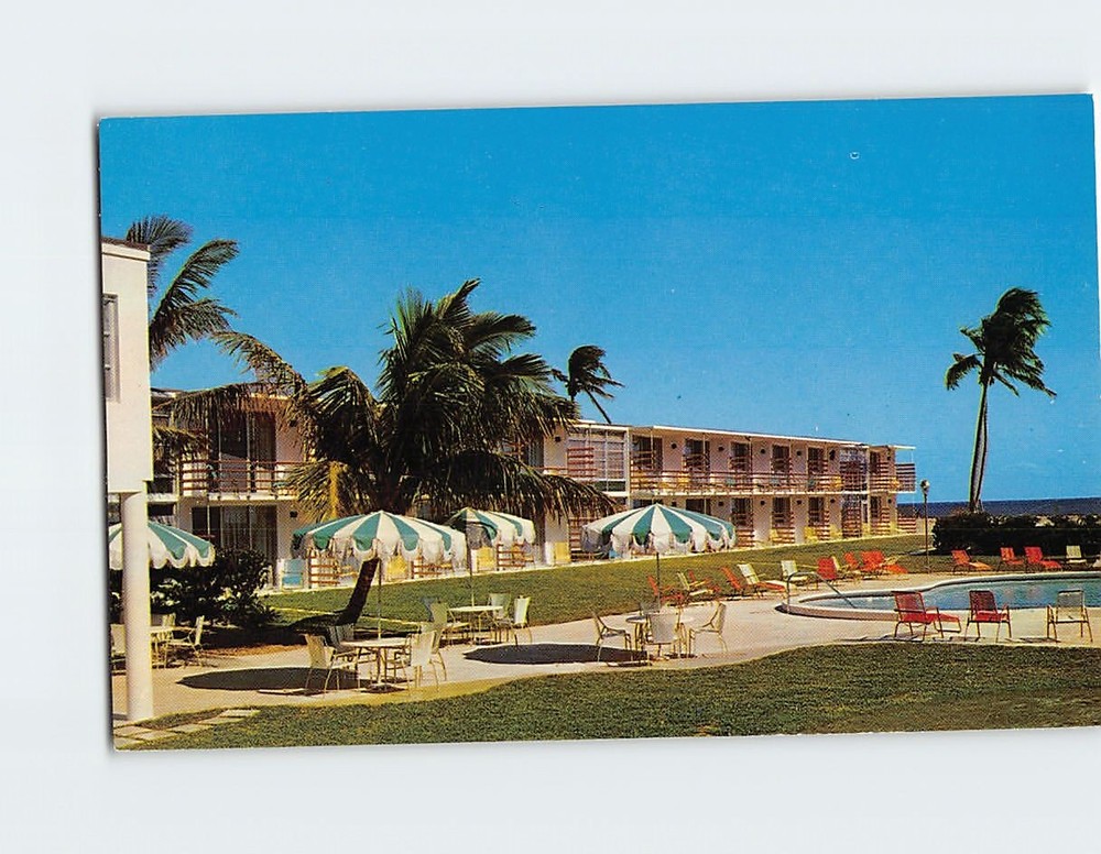 Postcard Commander Motel on the ocean Riviera Beach Florida USA