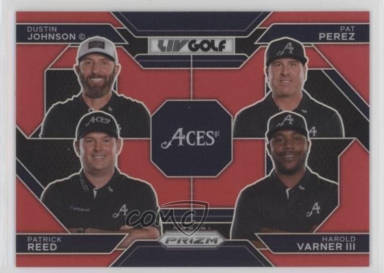 2024 Prizm LIV Golf Team Cards Red 149 Pat Perez Dustin Johnson 56 Rookie RC