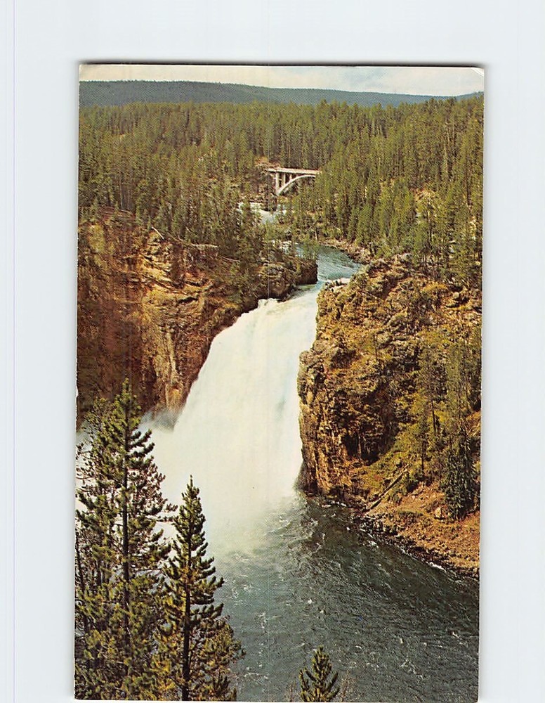 Postcard Upper Falls Grand Canyon Yellowstone National Park Wyoming USA