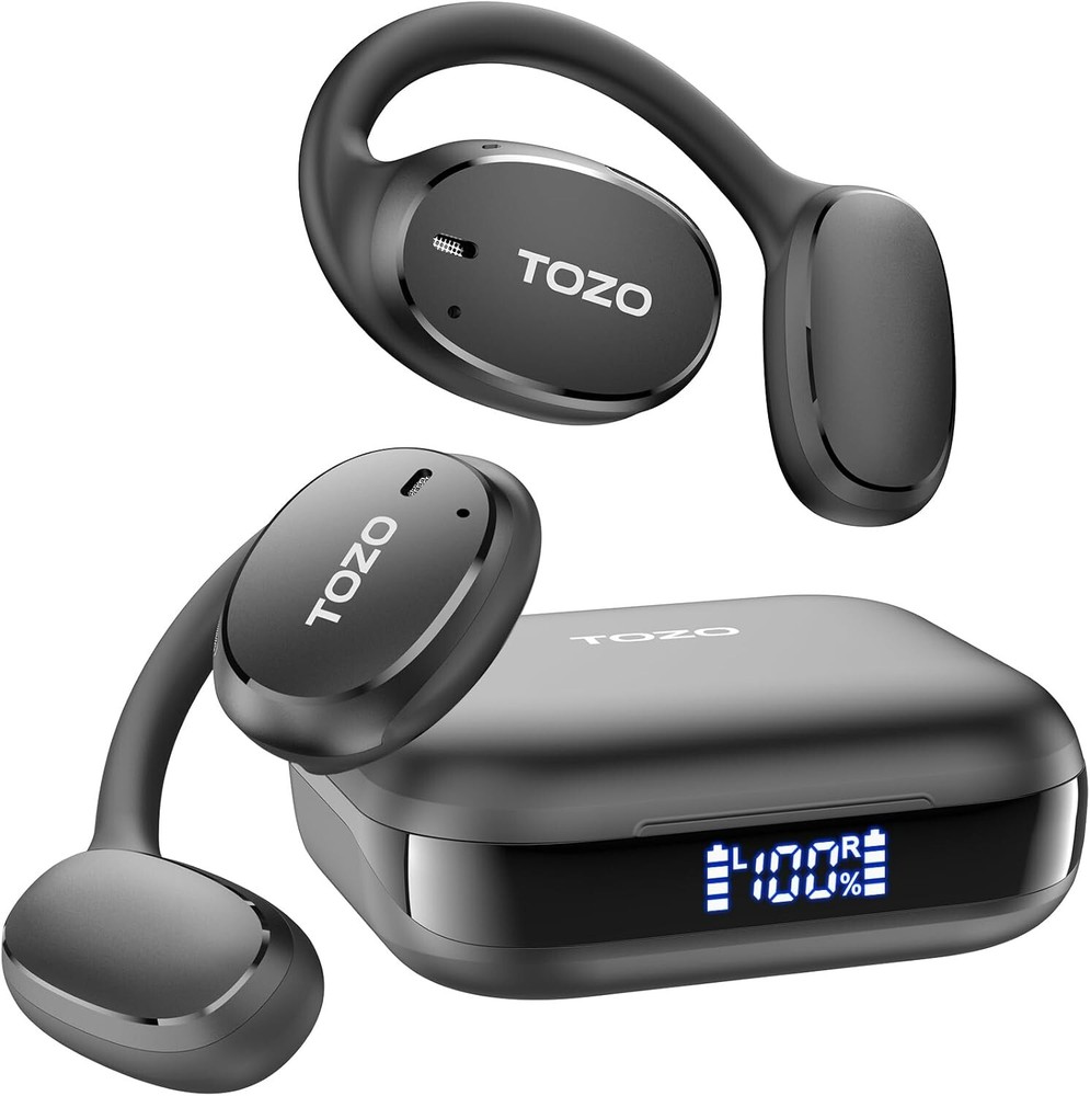 TOZO OpenEgo True Wireless Open Ear Headphones Bluetooth Sport Earbuds Earhooks