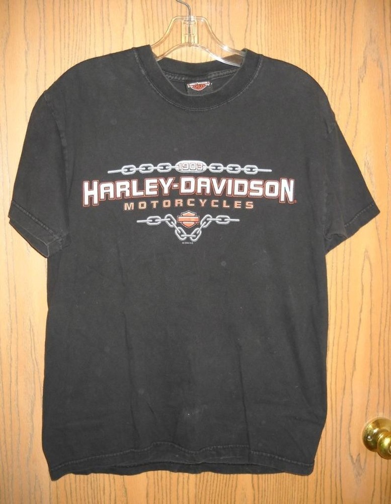 Harley Davidson T-Shirt Black Men's Medium Tomahawk WI 100 years