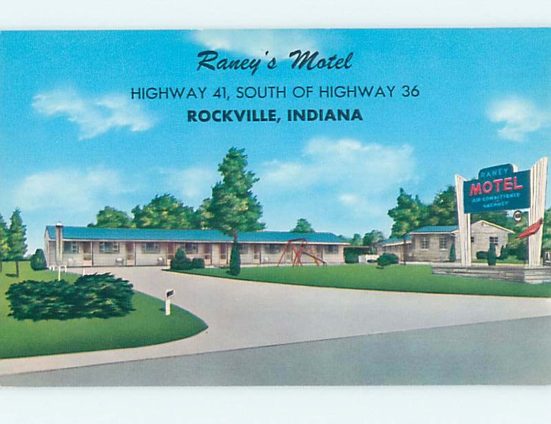 Unused Pre-1980 MOTEL SCENE Rockville Indiana IN  hk0290