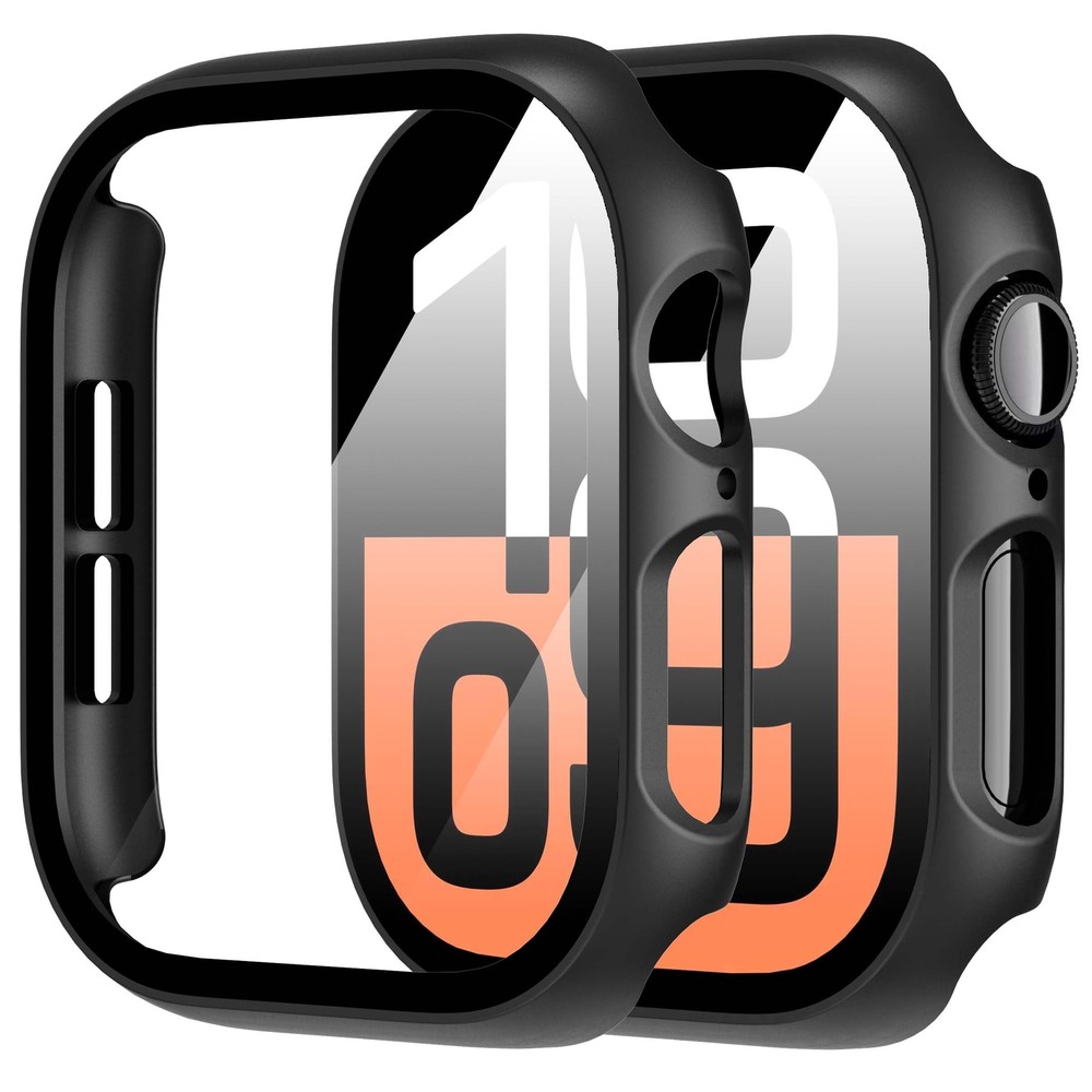 Diruite 2-Pack for Apple Watch Series 10 46mm Case,All-Around Tempered Glass Scr