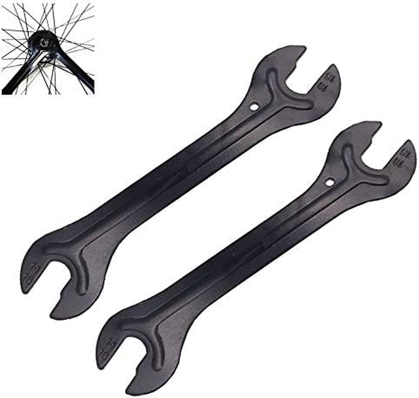 2-Piece Bike Wheel Hub Axle Cone Adjuster Wrench & Pedal Spanner for Repair