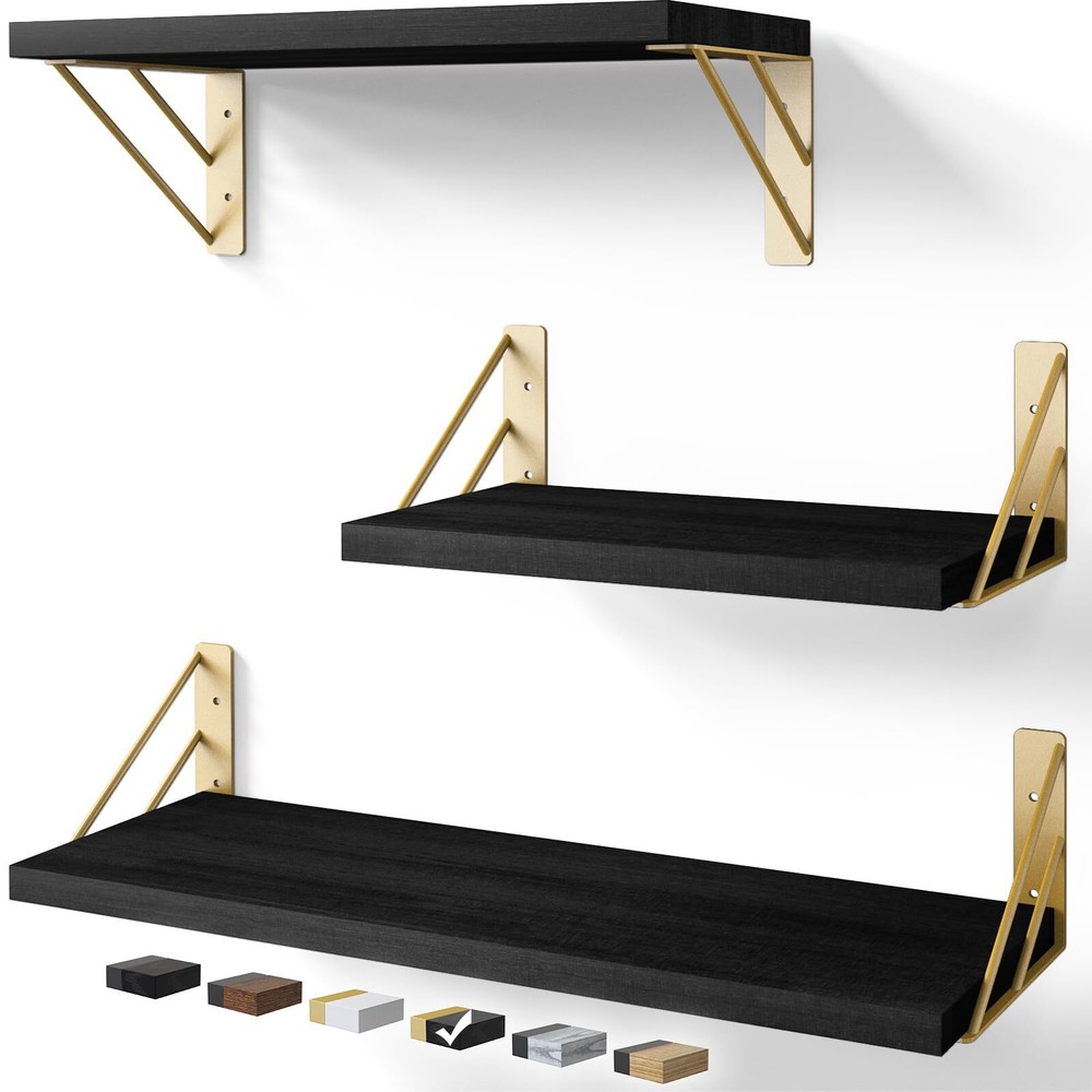 Floating Wall Shelves for Bedroom Storage and Decoration