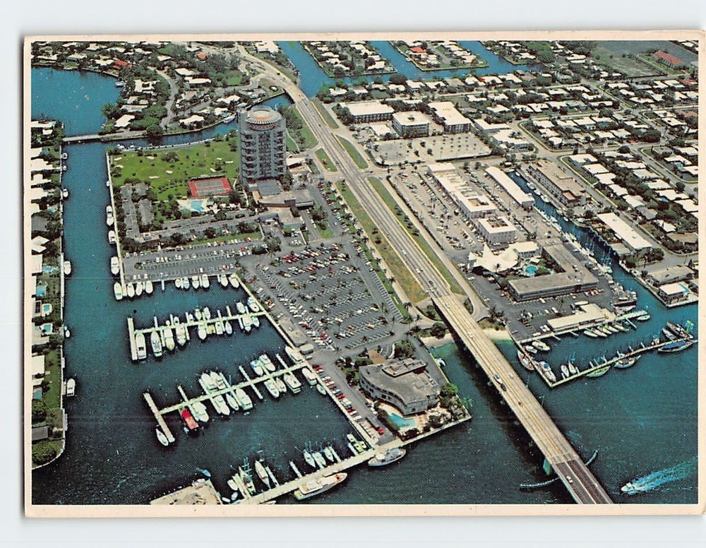 Postcard Aerial famous Pier 66 and Marina Fort Lauderdale Florida USA