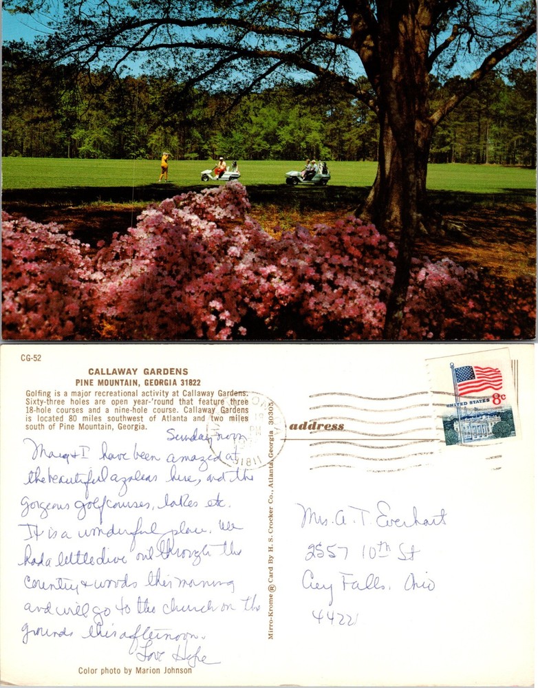 Golf and Azaleas Callaway Gardens Georgia GA Postcard