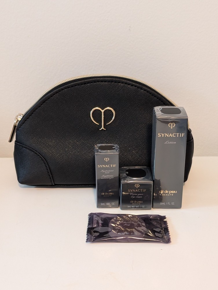 NEW Cle de Peau Synactif 5 Piece Travel Set - Lotion, Eye Cream, Moisturizer ++