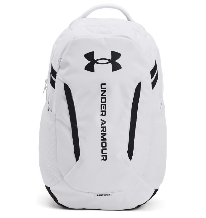 Under Armour Hustle 6.0 Backpack Laptop School Book Bag White New