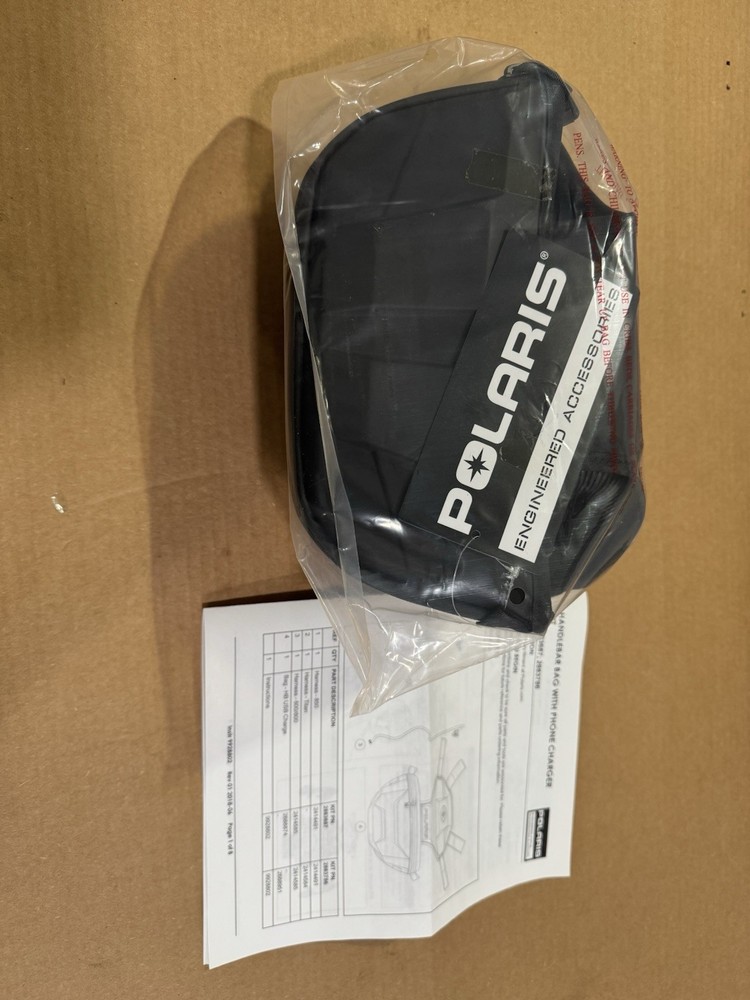 Polaris Snowmobile Protaper Handlebar Bag with USB Phone Charger 2883687