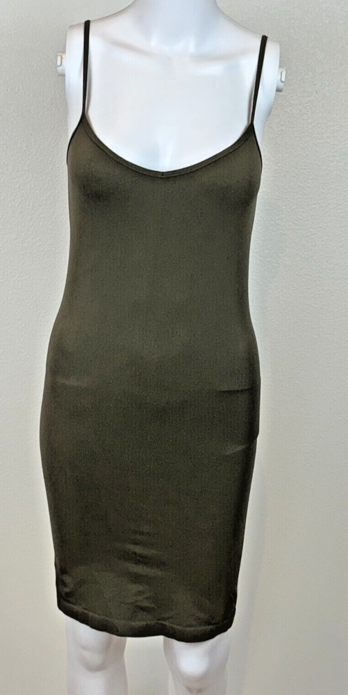 Free People Intimately Tea Length Seamless Slip Dress Army Green- Size M/L