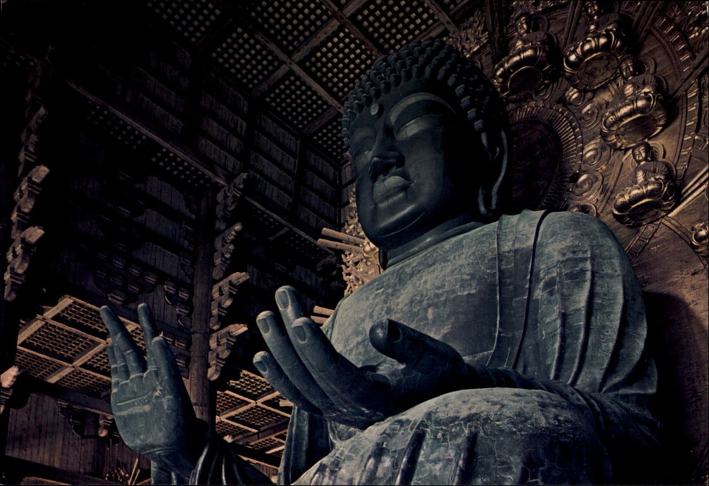 Great Buddha Nara Japan vintage postcard m789
