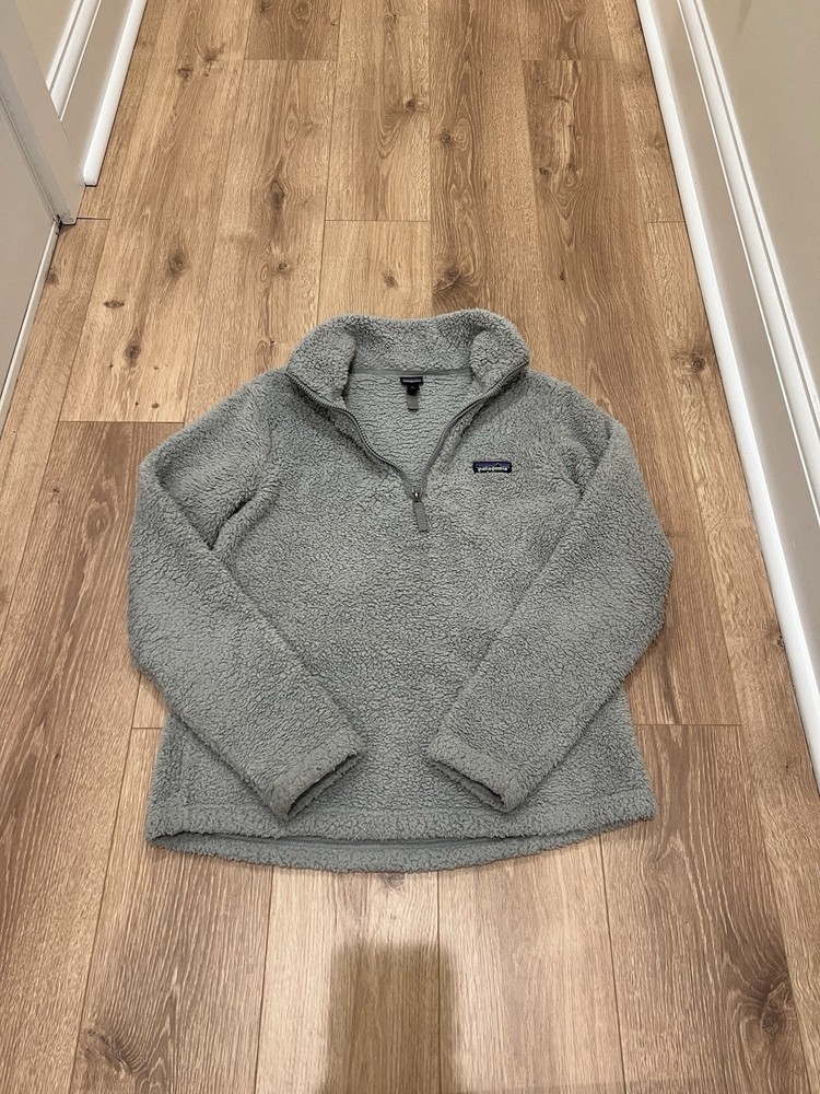 Patagonia Pullover Womens Medium Gray Los Gatos Fleece Quarter Zip Sherpa Cozy