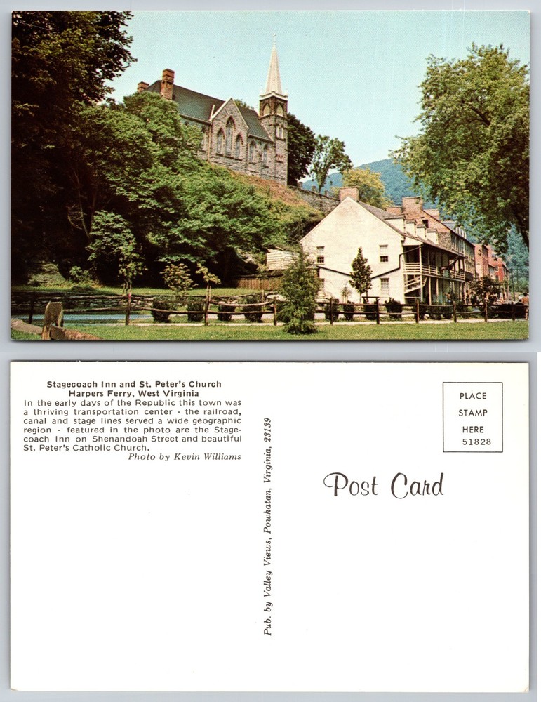Stagecoach Inn And St Peters Church Harpers Ferry Postcard