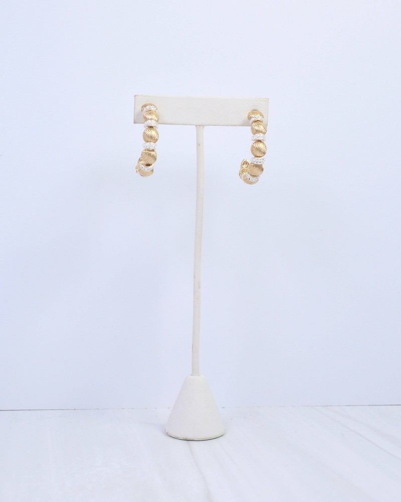 Caroline Hill Worn Gold Anvi Textured Hoop Earring