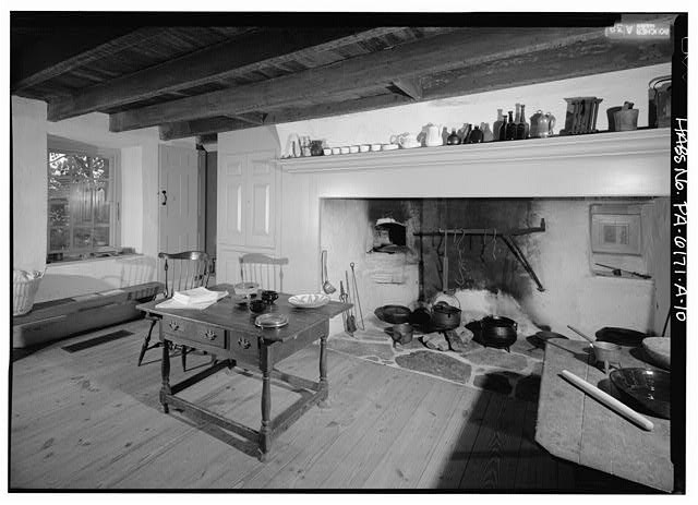 Photo:Varnum Headquarters Interior Fireplace Wall 1900s Colonial Kitchen