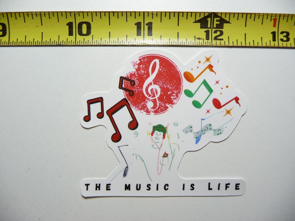 Music Life Notes Sticker Decal for Musicians & Band Lovers