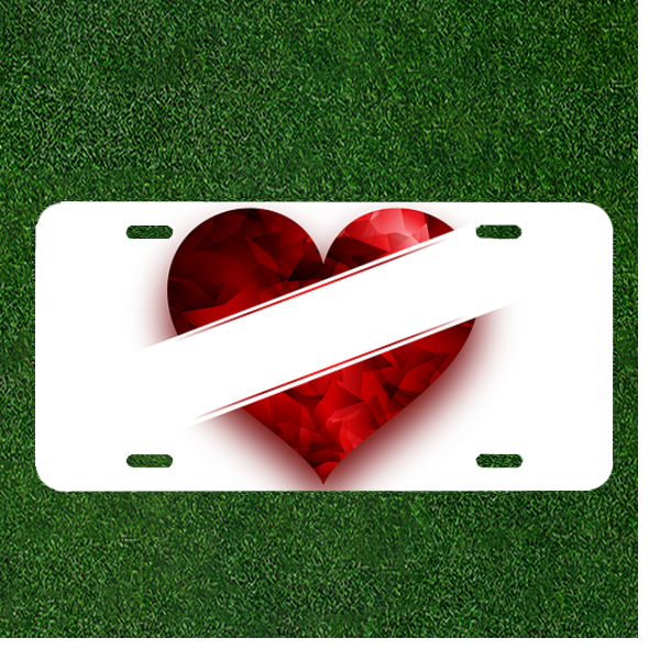 Custom Personalized License Plate Car Tag With Heart Postcard FANCY Add Names